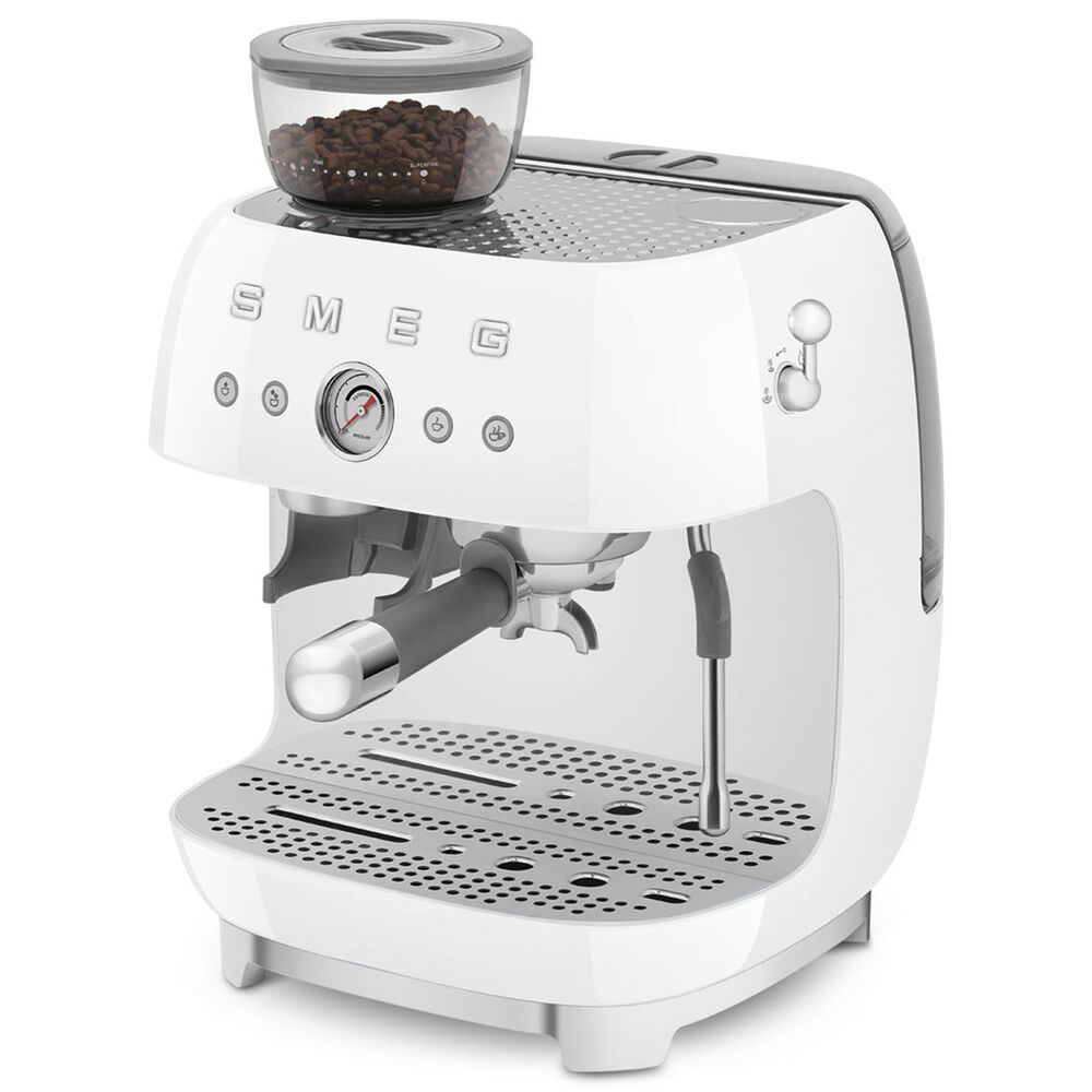 SMEG 81 Oz Espresso Coffee Machine with Grinder in White, , large
