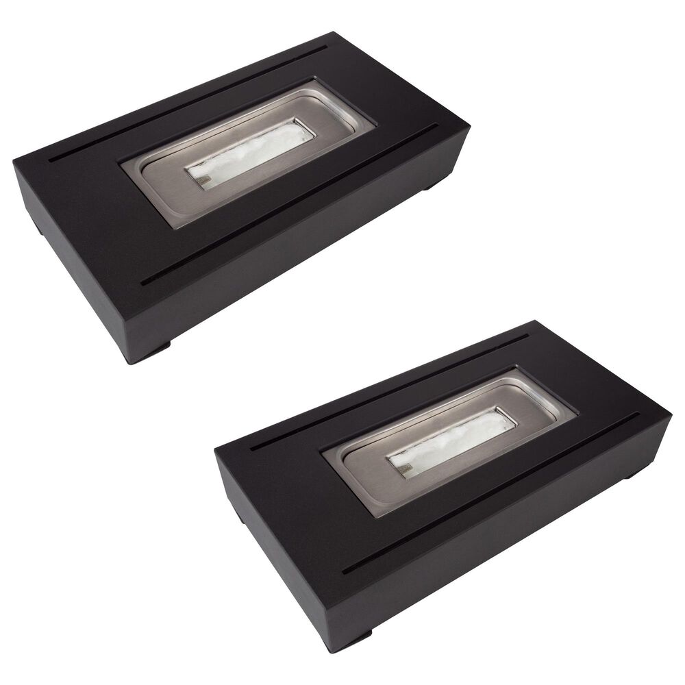 Timberlake Rectangle Tabletop Fire Pit in Black &#40;Set of 2&#41;, , large
