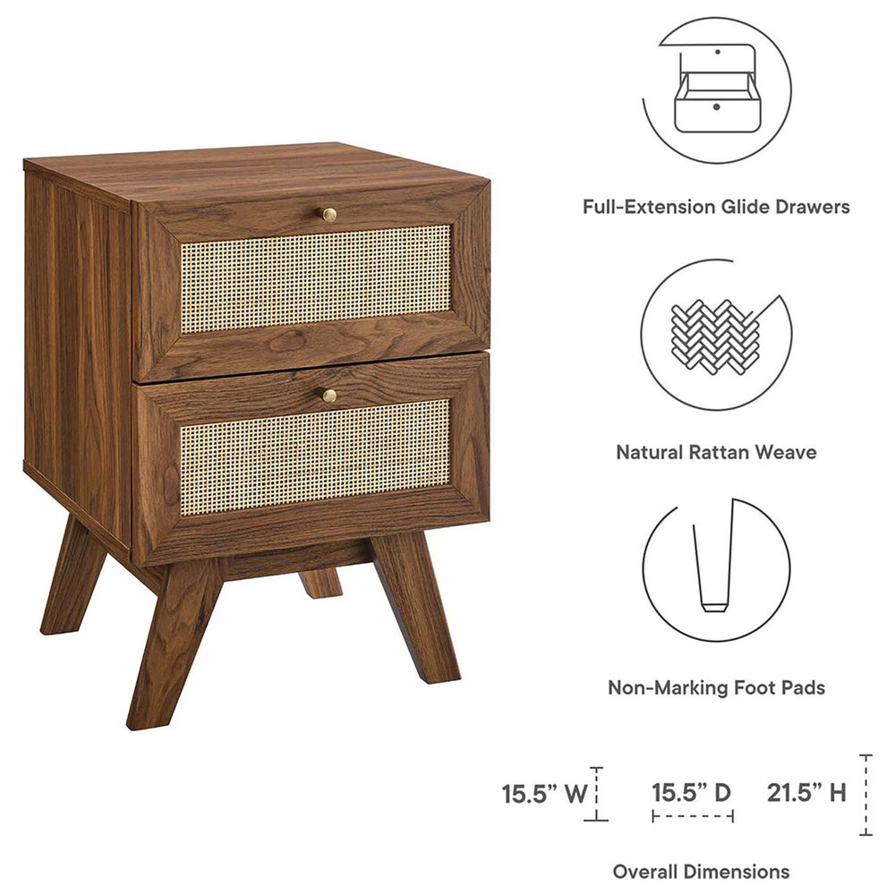 Modway Soma 2 Drawer Nightstand in Walnut, , large