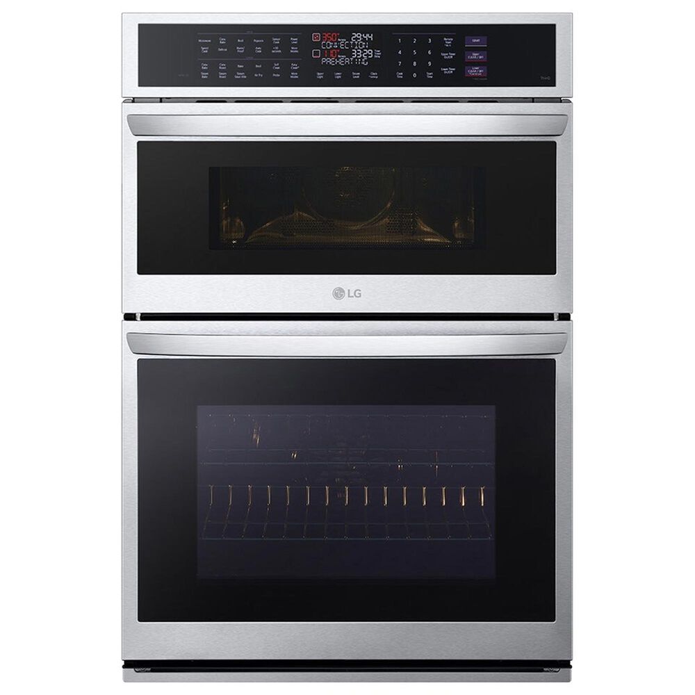 LG 2-Piece Kitchen Package with Stainless Steel 6.4 Cu Ft. Combination Wall Oven and Black 30" Smart Electric Cooktop, , large