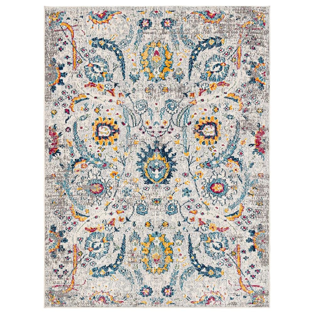 Amer Rugs Montana Transitional 7"10" x 10"10" Ivory and Orange Area Rug, , large