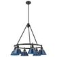 Golden Lighting Orwell 6-Light Chandelier with Matte Navy Shade in Matte Black, , large