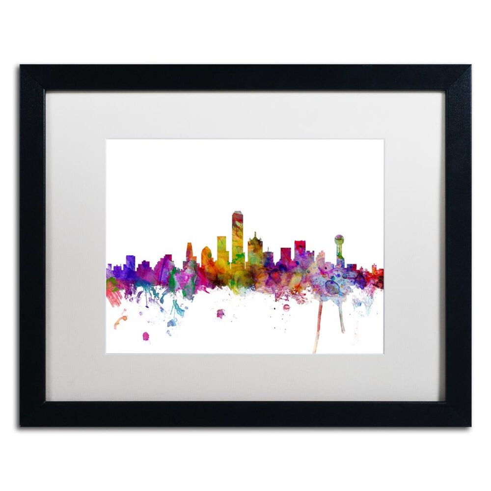 Timberlake Michael Tompsett "Dallas Texas Skyline" Matted Framed Art, , large