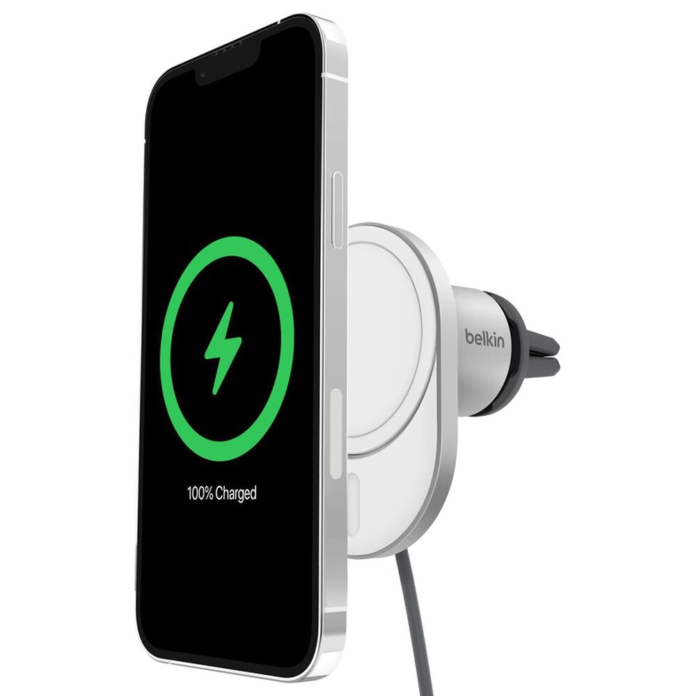 Belkin BoostCharge Pro 15W Magnetic Wireless Car Charger in Grey, , large