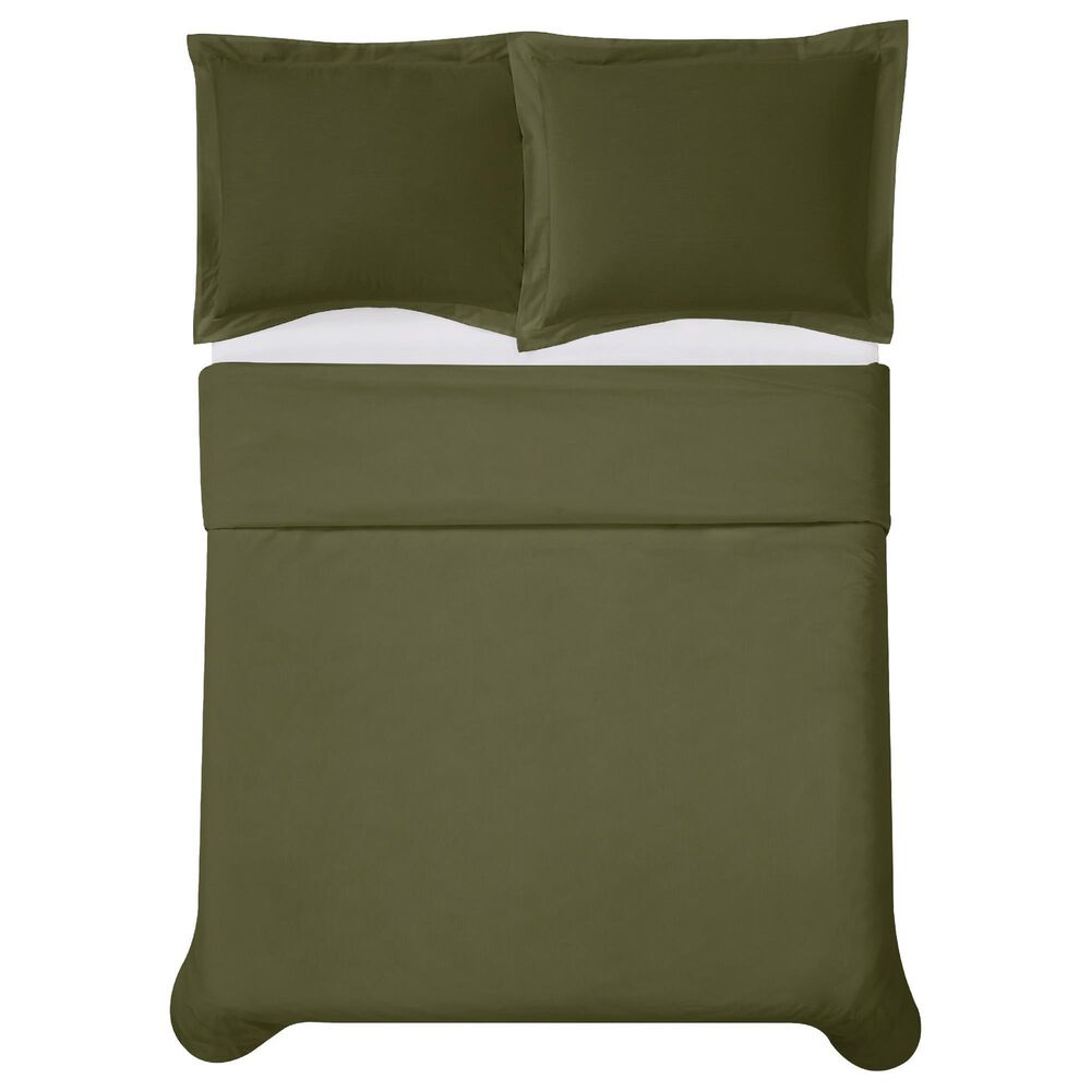 Pem America Cannon Solid Percale 3-Piece King Duvet Set in Green, , large