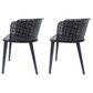 Hearth and Haven Milan Outdoor Dining Chair in Black (Set of 2), , large