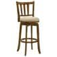 Armen Living Wren Swivel Bar Height Stool with Light Scone Upholstery in Sepia Brown, , large