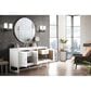 James Martin Vanities Athens 60" Single Bathroom Vanity in Glossy White with 3 cm Carrara White Marble Top and Rectangular Sink, , large