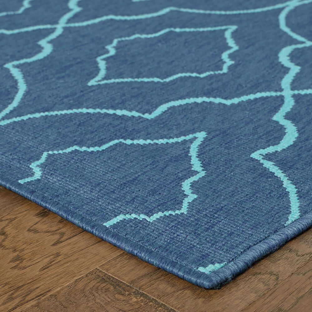 Oriental Weavers Meridian 7541B 2&#39;3&quot; x 7&#39;6&quot; Navy Runner, , large