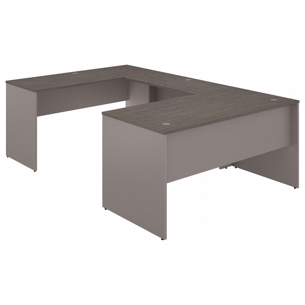 Bush 60" U-Shaped Desk in Cocoa/Pewter, , large