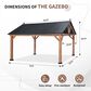 Sunwell Garden 13" x 15" Outdoor Cedar Frame Patio Gazebo in Wood, , large