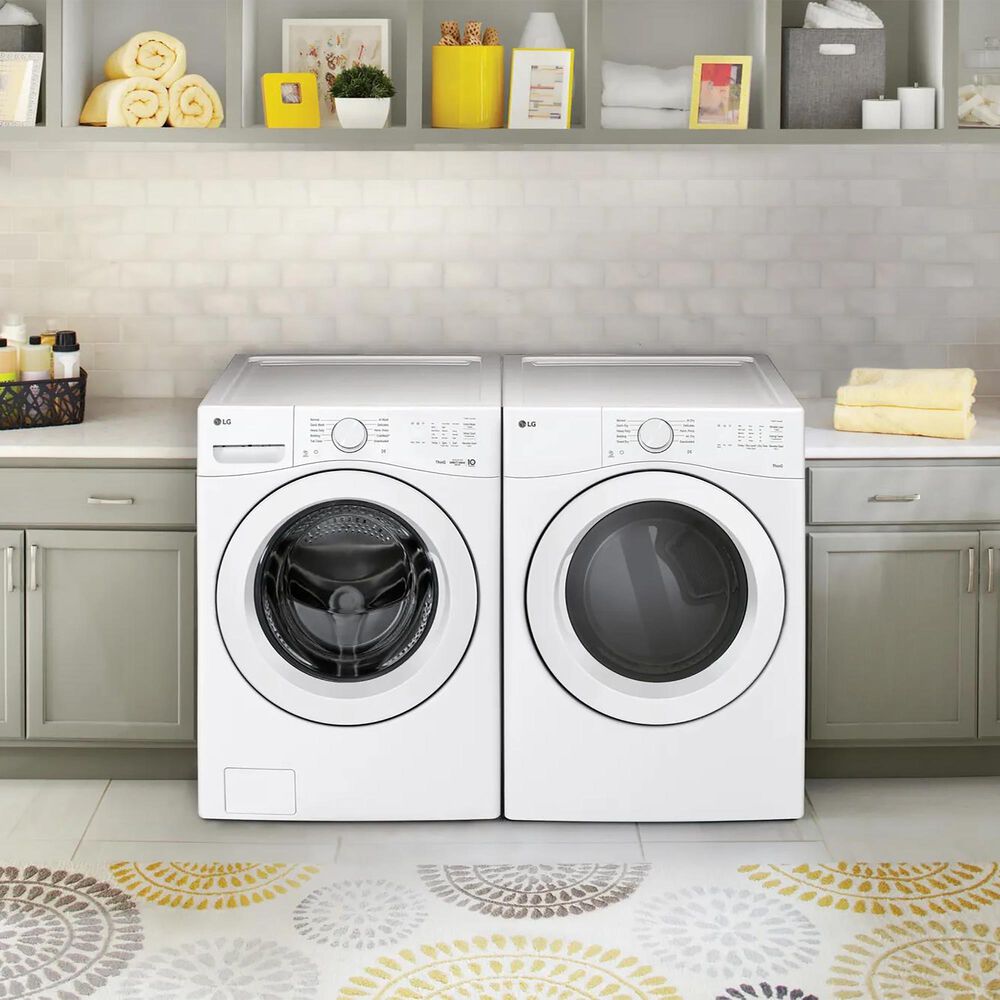 LG 7.4 Cu. Ft. Ultra Large Capacity Smart Front Load Electric Dryer in White, , large