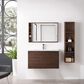 James Martin Vanities Mantova 35.4" Single Vanity in Mid-Century Walnut and Matte Black with 3 cm Glossy White Composite Stone Top and Rectangular Sink, , large