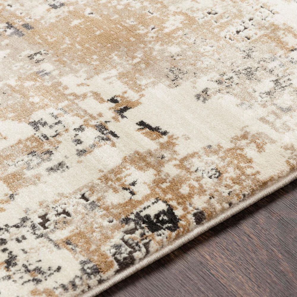 Surya Pune Light Beige, Tan, Dark Brown, Black and Charcoal 2&#39;7&quot; x 10&#39;2&quot; Runner, , large