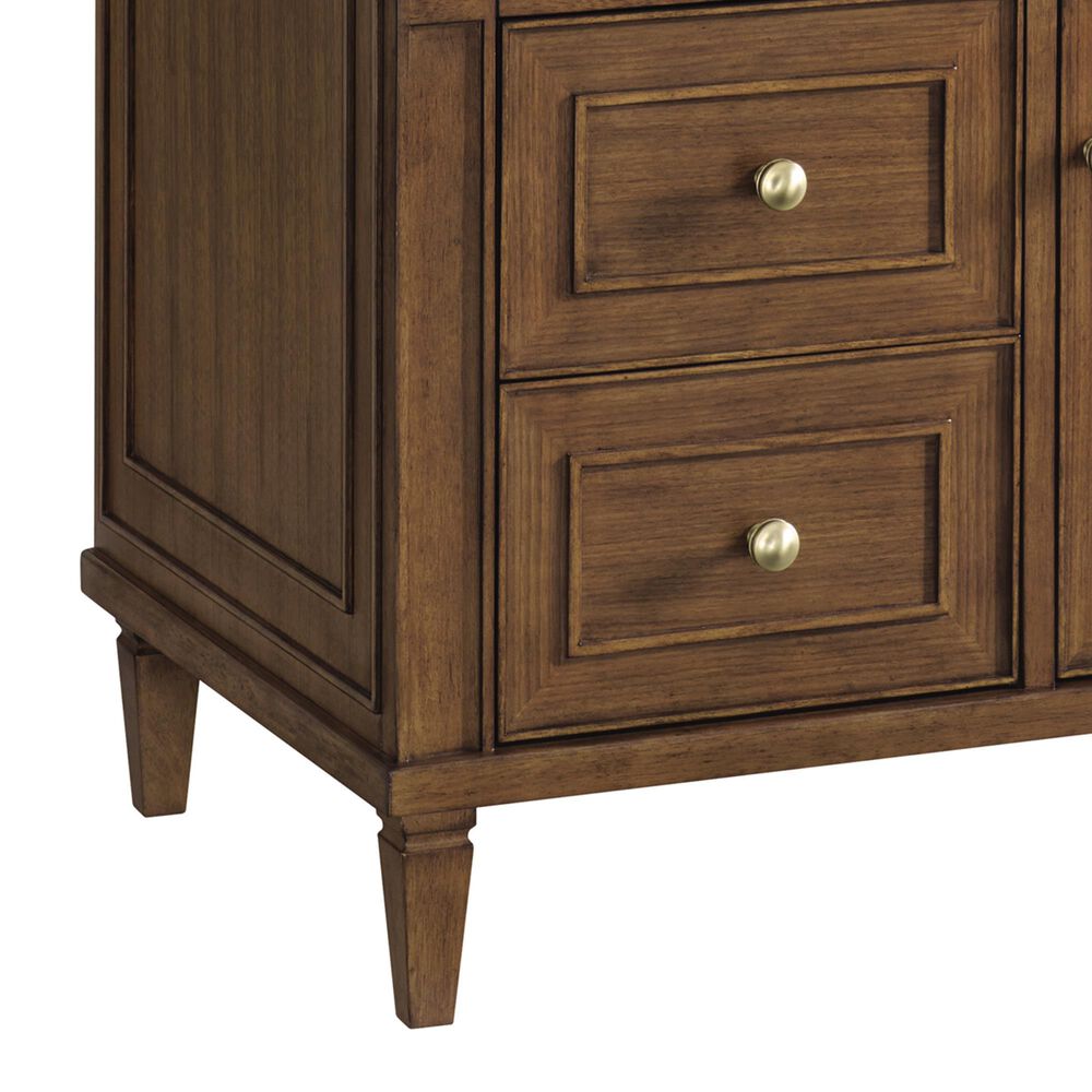 James Martin Vanities Lorelai 36&quot; Single Vanity in Mid-Century Walnut with 3 cm Arctic Fall Solid Surface Top, , large