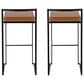 Lumisource Fuji Stackable Barstool with Camel Faux Leather Cushion in Black (Set of 2), , large