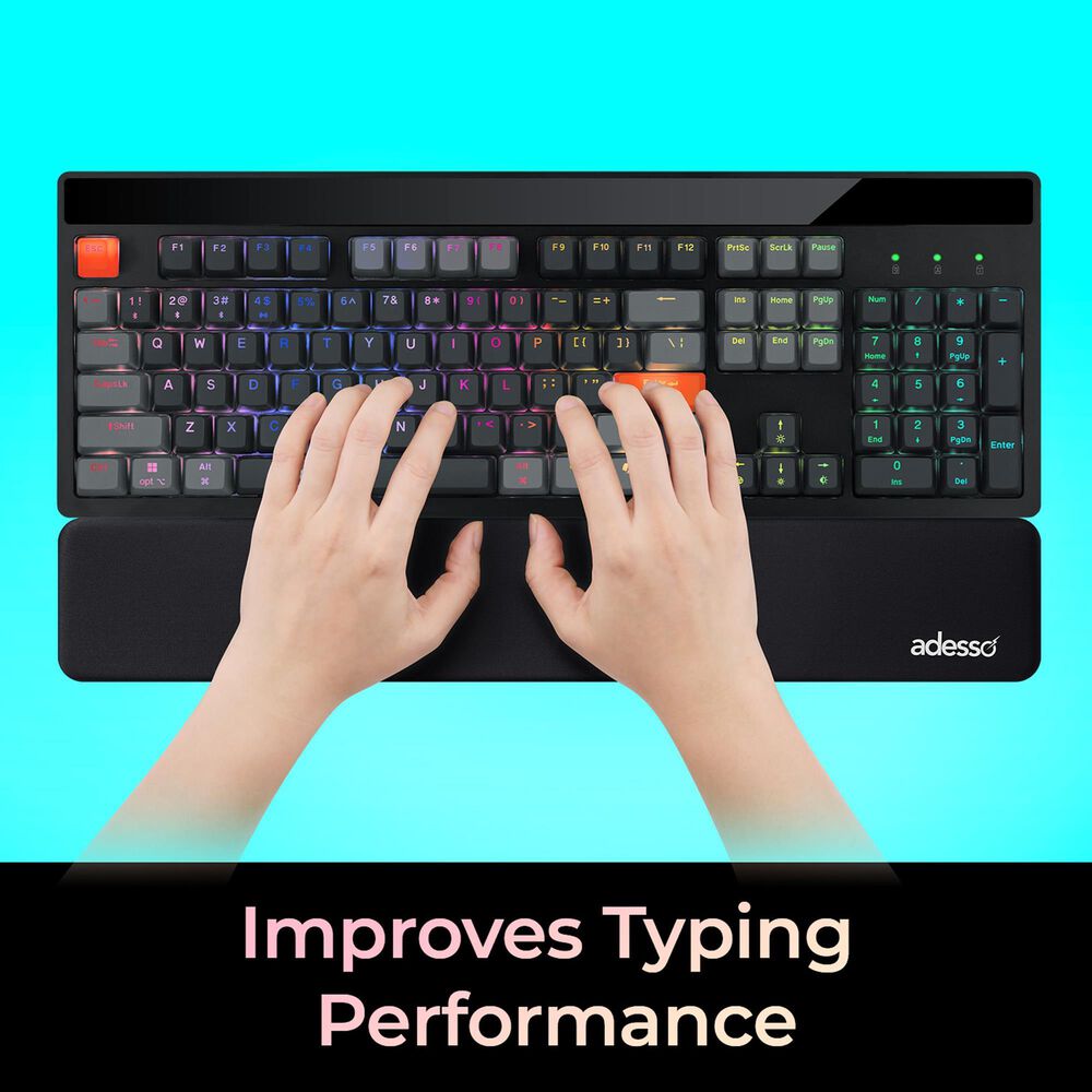 Adesso Truform P330 Full Size Keyboard Wrist Rest in Black, , large