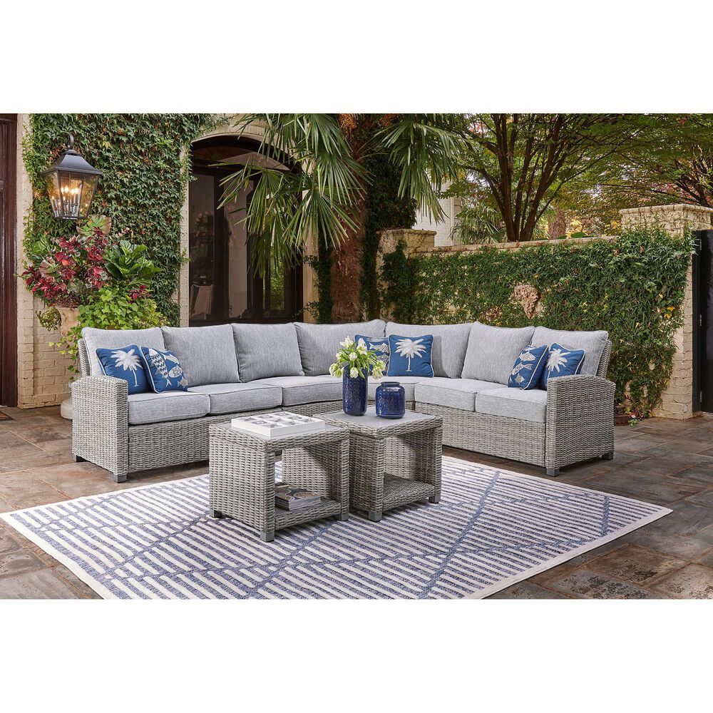 Ashley Naples Beach 4-Piece Outdoor Sectional in Gray, , large