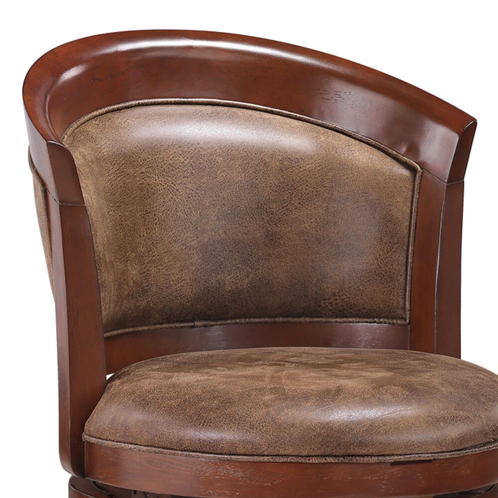 Sasha Lee Swivel Counter Stool with Nail Head Trim in Brown, , large