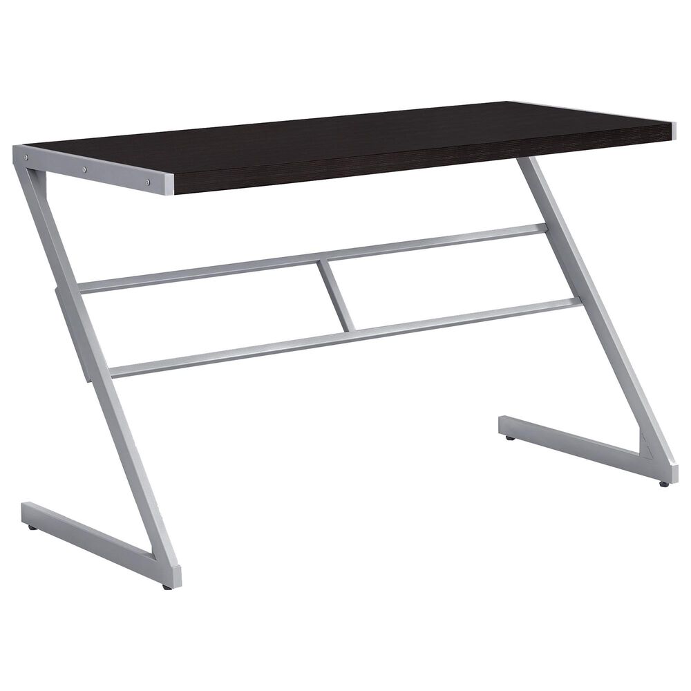 Monarch Specialties 48" Computer Desk in Cappuccino and Silver, , large