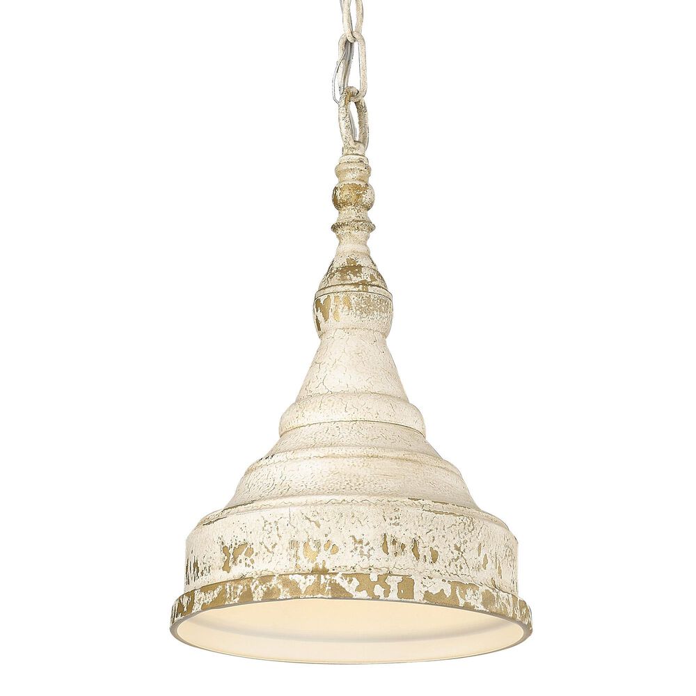 Golden Lighting Keating 1-Light Pendant in Antique Ivory, , large