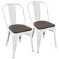 Lumisource Oregon Stackable Dining Chair in Esoressi/Vintage White (Set of 2), , large