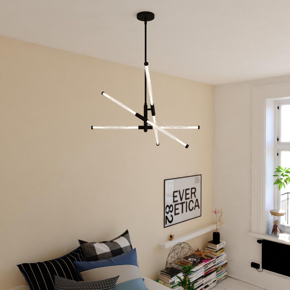 Vaxcel Avalon 3-Light Pendant in Matte Black, , large
