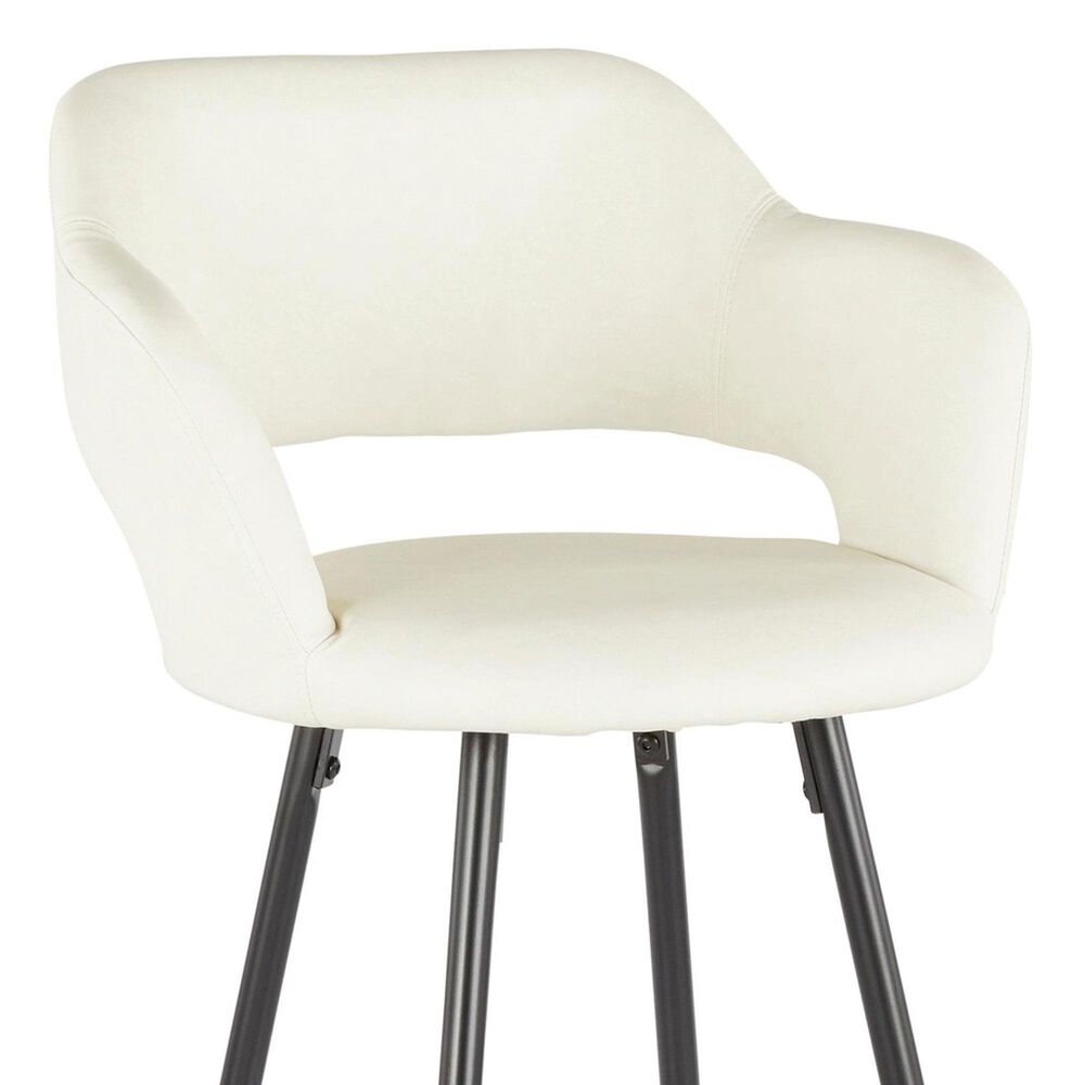 LumiSource Margarite Counter Stool with Cream Cushion in Black &#40;Set of 2&#41;, , large