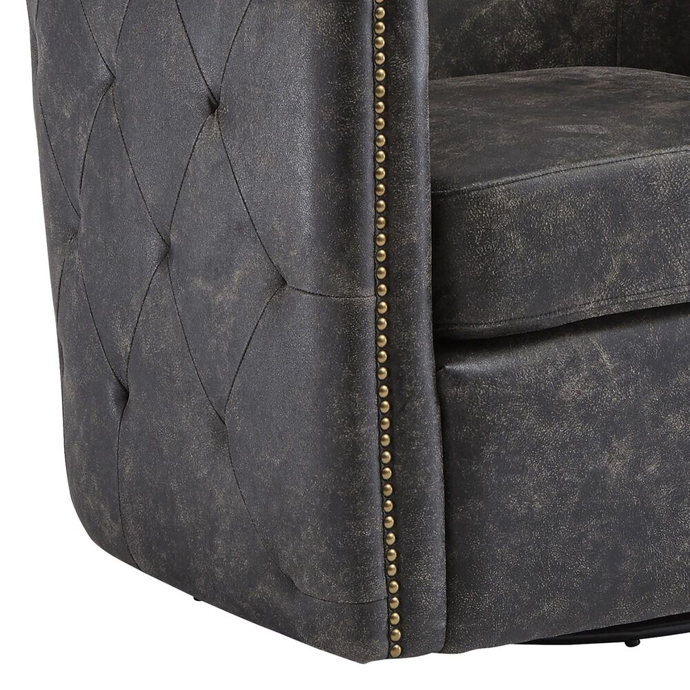 Ashley Brentlow Swivel Chair in Distressed Black, , large