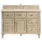 James Martin Vanities Lorelai 48" Single Vanity in Whitewashed Oak with 3 cm Eternal Marfil Quartz Top, , large