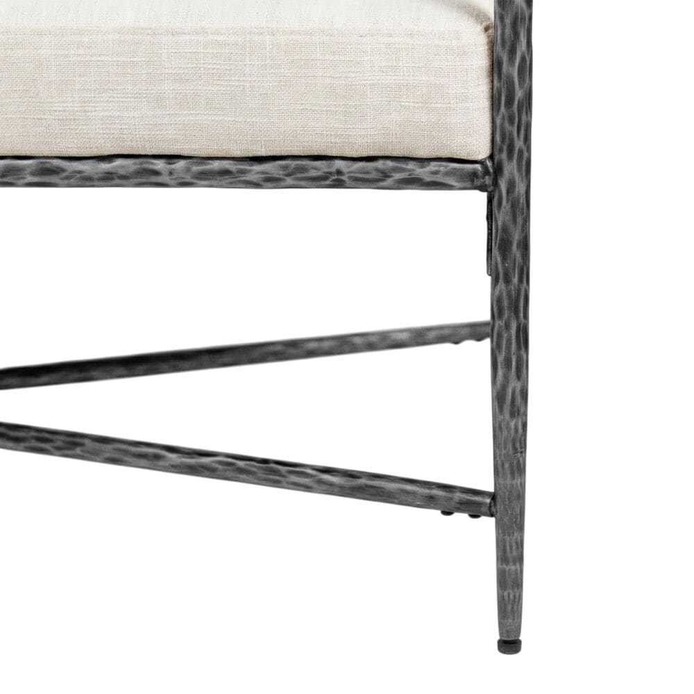 Furniture of America Lalia Hammered Metal Upholstered Bench in Gun Metal, , large