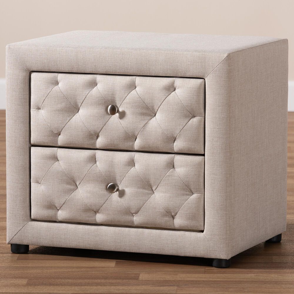 Baxton Studio Lepine 2-Drawer Nightstand in Light Beige, , large