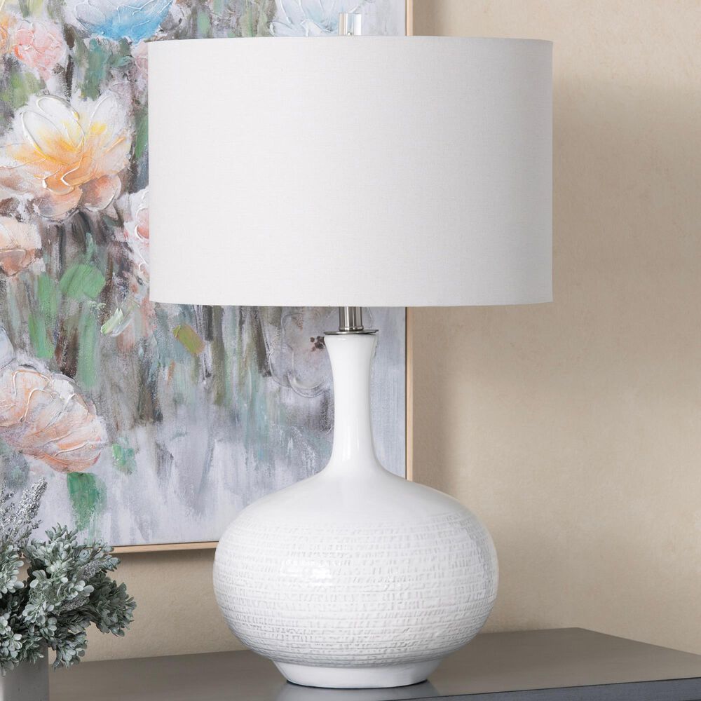 Crestview Collection Sylvie Table Lamp in White Glazed, , large