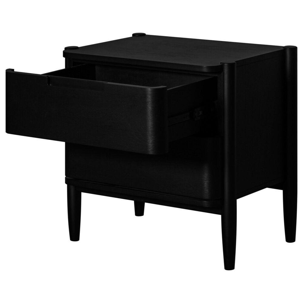 Marquette Interiors Casal 2 Drawer Nightstand in Black Finish, , large