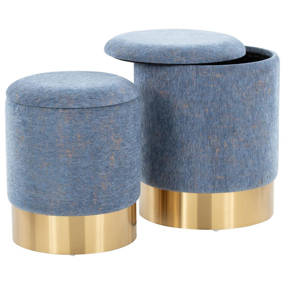 Lumisource Marla 2-Piece Nesting Ottoman Set in Blue, , large