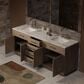 Lexora Home Abbey 84" Double Bathroom Vanity in Grey Oak with 2 cm White Carrara Marble Top and Rectangular Sinks, , large