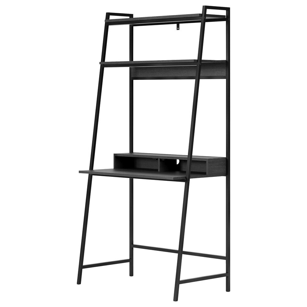 Ashley Yarlow Writing Desk with Shelf in Black, , large