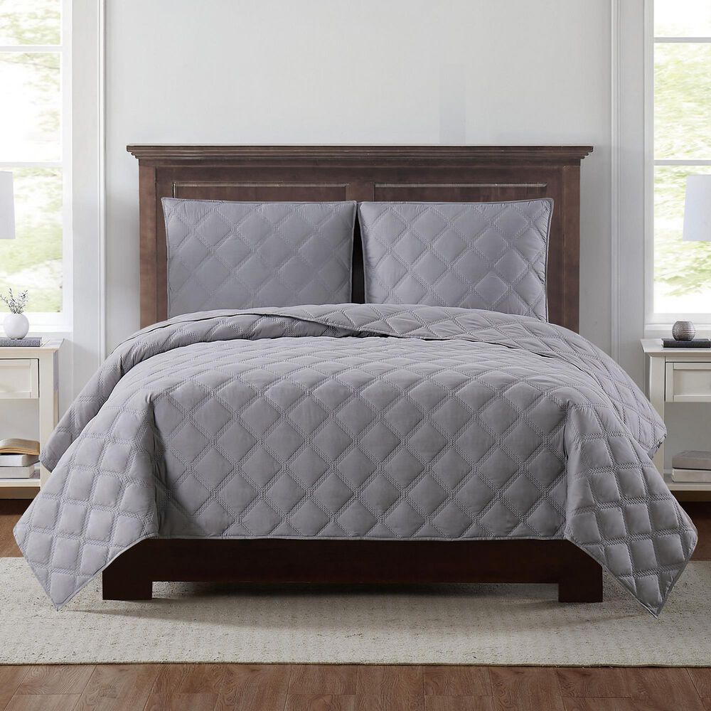 Pem America Truly Soft Everyday 2-Piece Twin XL Quilt Set in Grey, , large