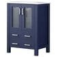 Lexora Home Volez 24" Single Bathroom Vanity in Navy Blue with 2 cm White Ceramic Top and Rectangular Sink, , large