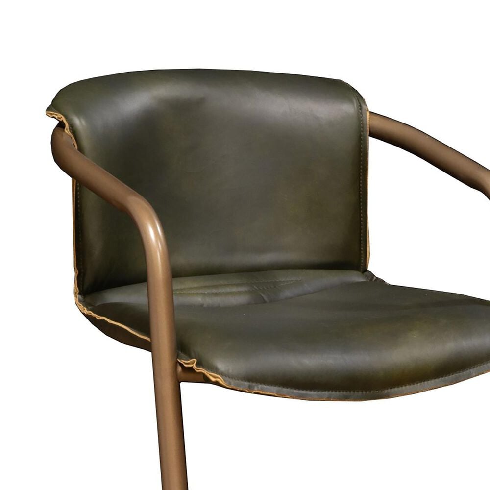 Home Trends &amp; Design Portofino Bar Stool in Antique Gold and Top Grain Leather, , large