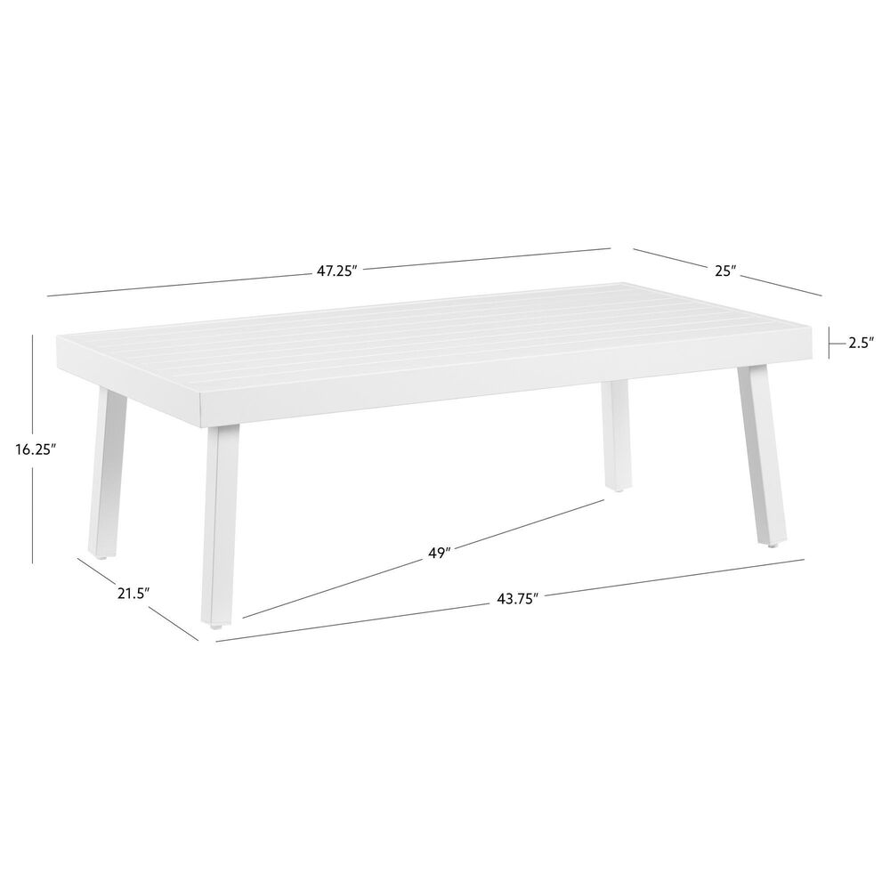 Linon Home Decor Holland Aluminum Coffee Table in White, , large