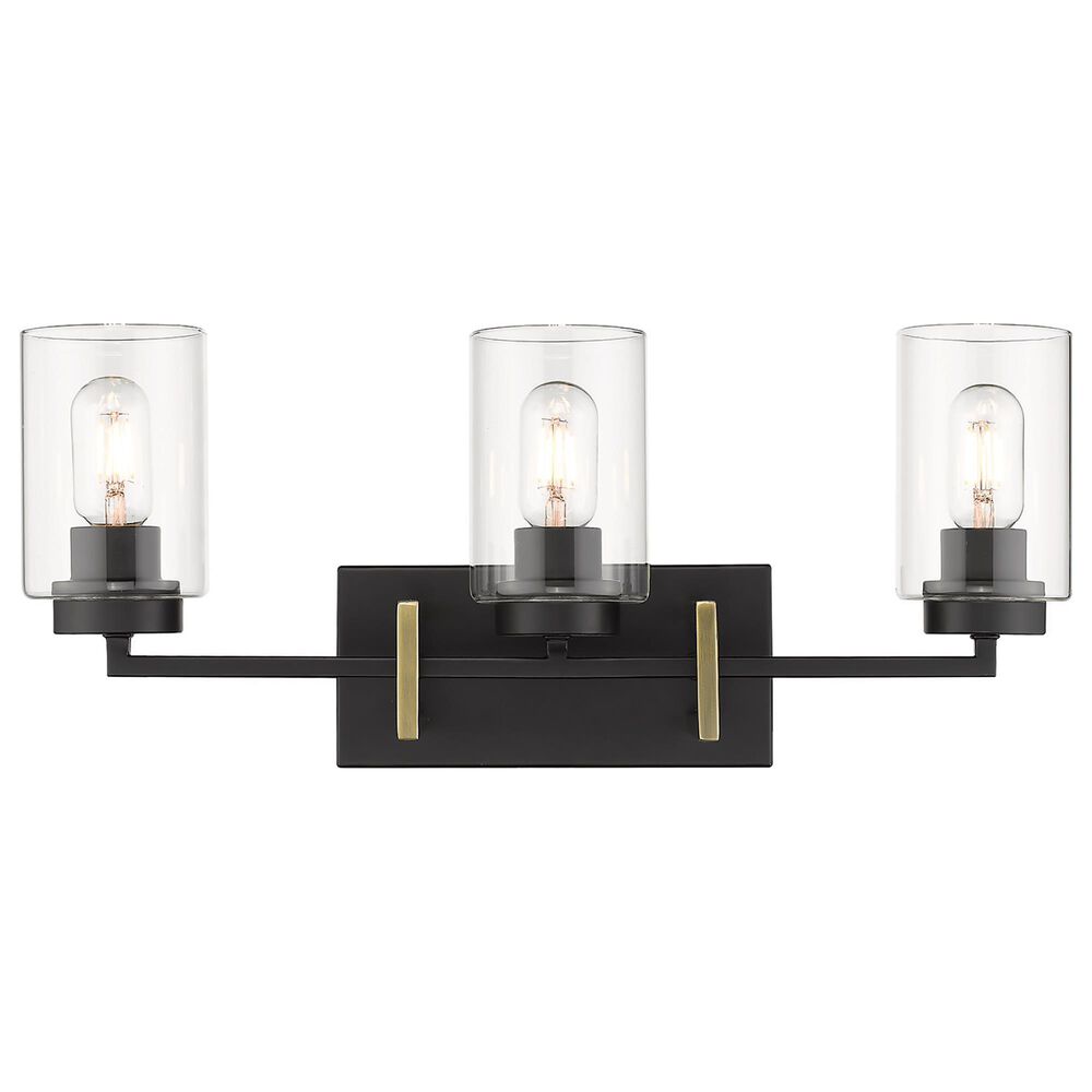 Golden Lighting Tribeca 3-Light Bath Vanity in Matte Black and Gold, , large