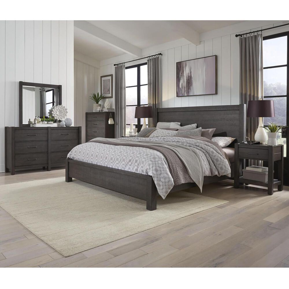 Riva Ridge Mill Creek 5 Piece Queen Low Profile Bed Set in Carob, , large