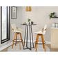Lumisource Cosmo Swivel Barstool with Cream Cushion in Walnut and Black, , large