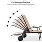 HOMLUX 3-Piece Patio Chaise Lounge Set with Wheels in Khaki, , large