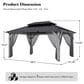 HOMLUX 12" x 16" Patio Hardtop Gazebo with Wood Posts in Light Gray, , large