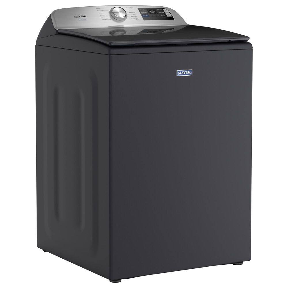 Maytag 5.3 Cu. Ft. Smart Pet Pro Top Load Impeller Washer and 7.4 Cu. Ft. Gas Smart Top Load Dryer Laundry Pair in Midnight Steel, , large