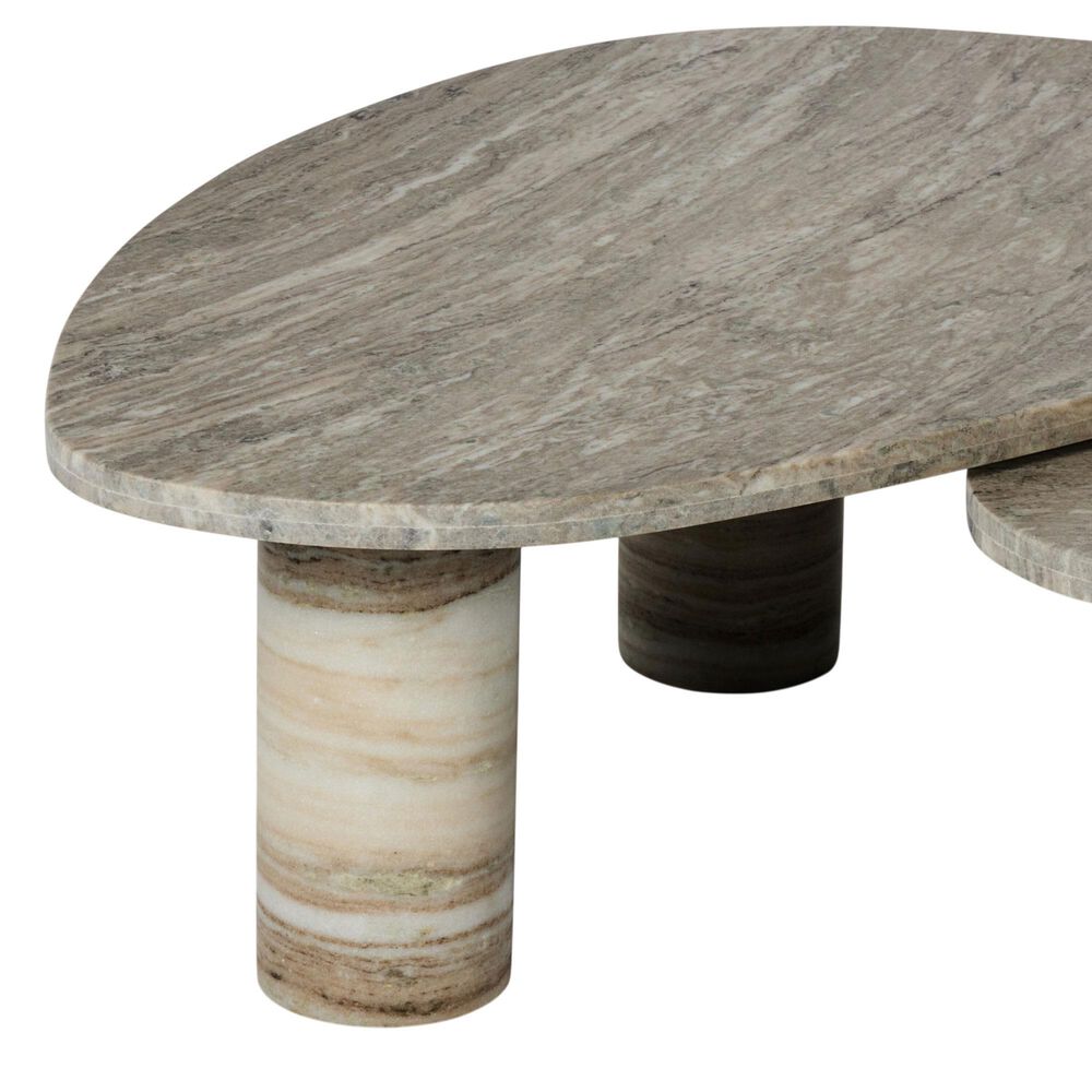 Four Hands Zion Coffee Table Set in Antique White Marble, , large
