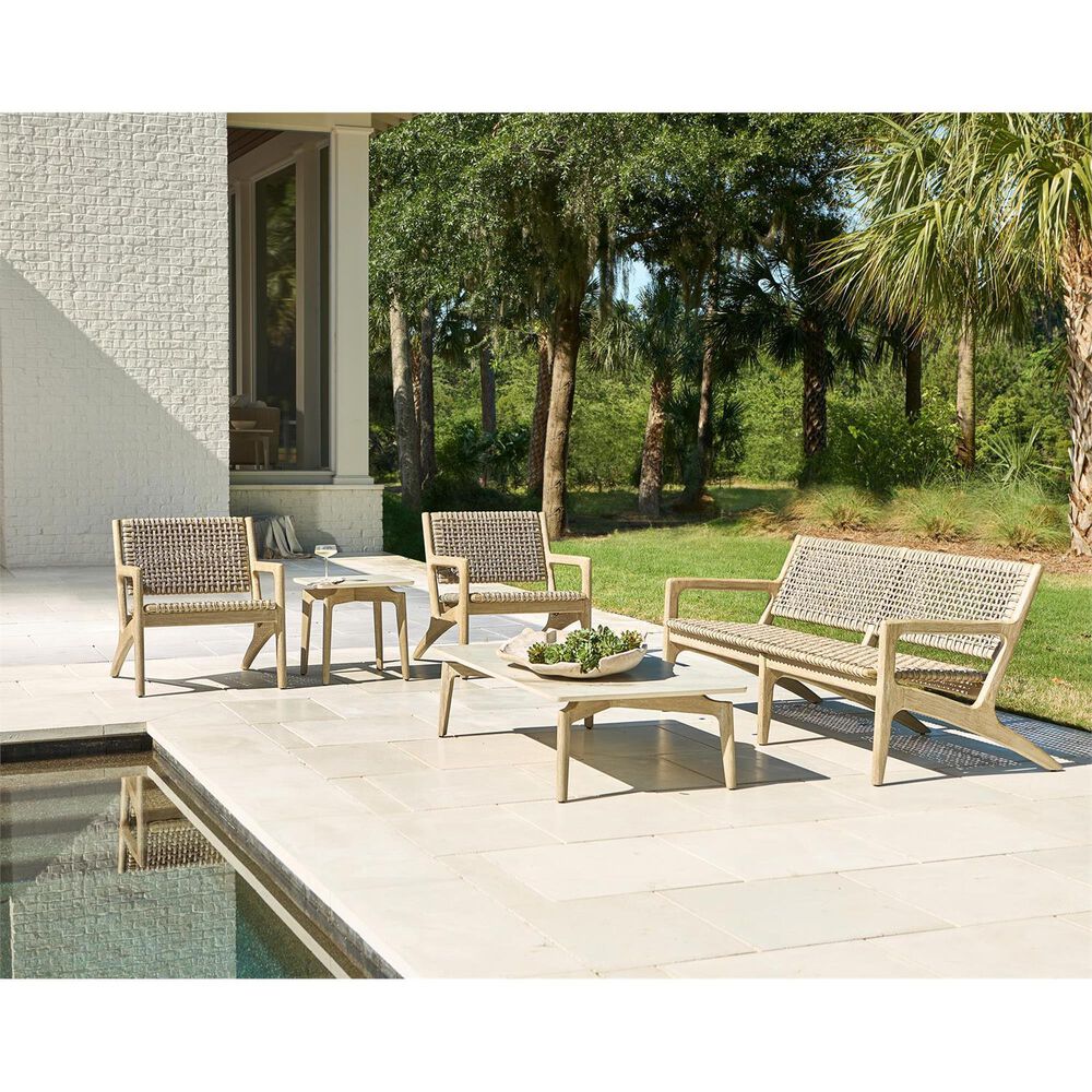 Bernhardt Aurora Patio Cocktail Table in Warm Shale and Sea Oat, , large