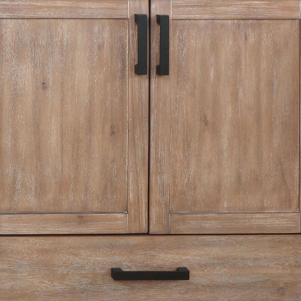 Lexora Home Ziva 84&quot; Double Bathroom Vanity in Rustic Barnwood with 2 cm White Quartz Top and Rectangular Sinks, , large